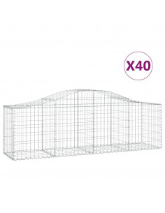Cesti Gabbioni ad Arco 40 pz 200x50x60/80 cm Ferro Zincato 2