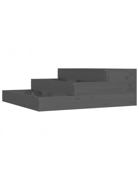 Fioriera Grigia 78x78x27 cm in Legno Massello di Pino
