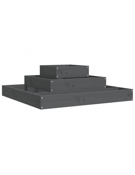 Fioriera Grigia 80x80x27 cm in Legno Massello di Pino