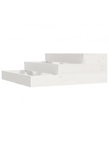 Fioriera Bianca 78x78x27 cm in Legno Massello di Pino