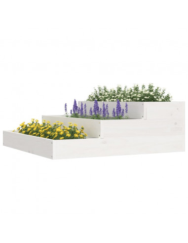 Fioriera Bianca 78x78x27 cm in Legno Massello di Pino