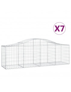 Cesti Gabbioni ad Arco 7 pz 200x50x60/80 cm Ferro Zincato 2