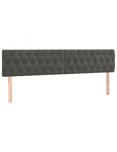 Giroletto a Molle con Materasso Grigio Scuro 180x200 cm Velluto