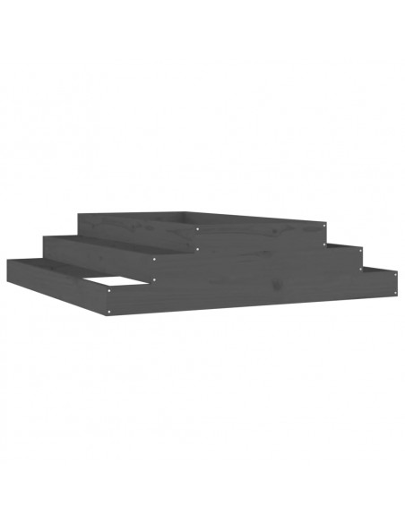 Fioriera Grigia 110x110x27 cm in Legno Massello di Pino