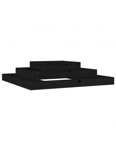 Fioriera Nera 110x110x27 cm in Legno Massello di Pino