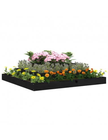 Fioriera Nera 110x110x27 cm in Legno Massello di Pino