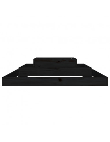 Fioriera Nera 110x110x27 cm in Legno Massello di Pino