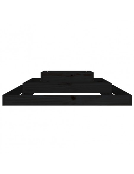 Fioriera Nera 110x110x27 cm in Legno Massello di Pino
