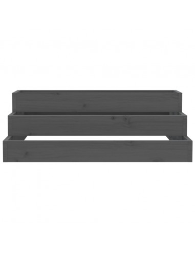 Fioriera Grigia 80x80x27 cm in Legno Massello di Pino