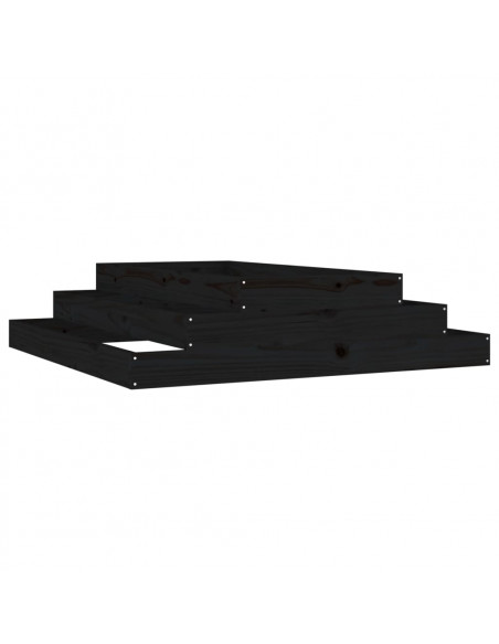 Fioriera Nera 110x110x27 cm in Legno Massello di Pino