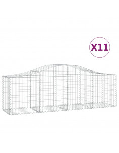 Cesti Gabbioni ad Arco 11 pz 200x50x60/80 cm Ferro Zincato 2