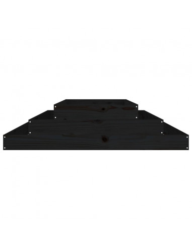 Fioriera Nera 110x110x27 cm in Legno Massello di Pino