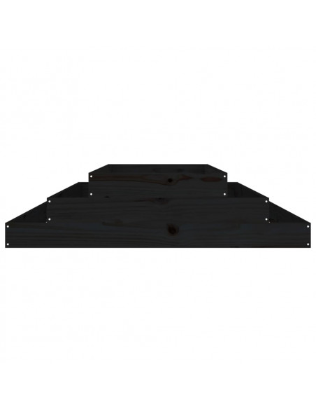Fioriera Nera 110x110x27 cm in Legno Massello di Pino