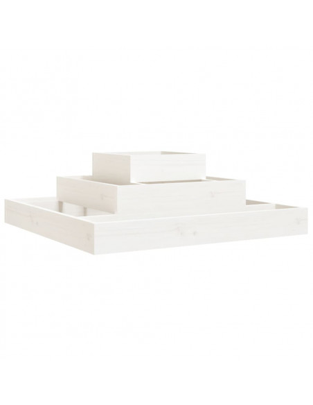 Fioriera Bianca 80x80x27 cm in Legno Massello di Pino