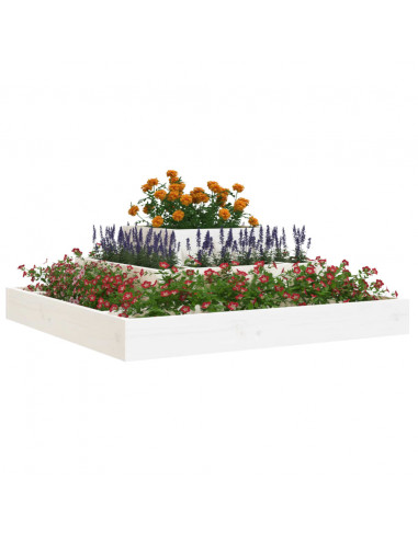 Fioriera Bianca 80x80x27 cm in Legno Massello di Pino