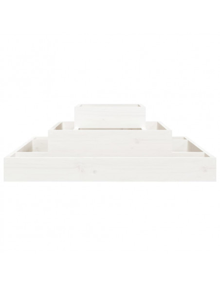 Fioriera Bianca 80x80x27 cm in Legno Massello di Pino