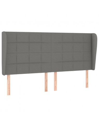 Giroletto a Molle con Materasso Grigio Scuro 200x200 cm Tessuto