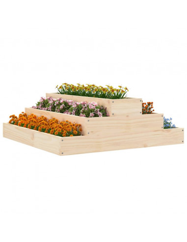 Fioriera 80x80x27 cm in Legno Massello di Pino