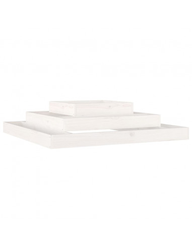 Fioriera Bianca 110x110x27 cm in Legno Massello di Pino