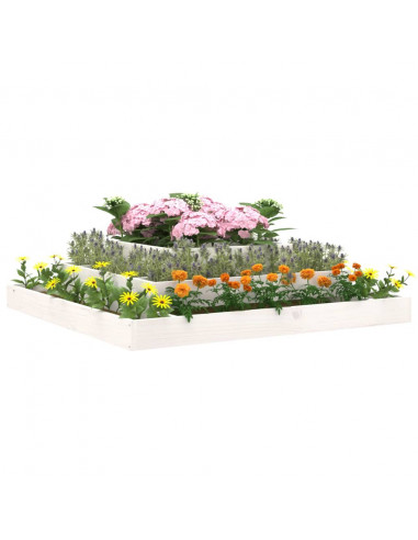 Fioriera Bianca 110x110x27 cm in Legno Massello di Pino