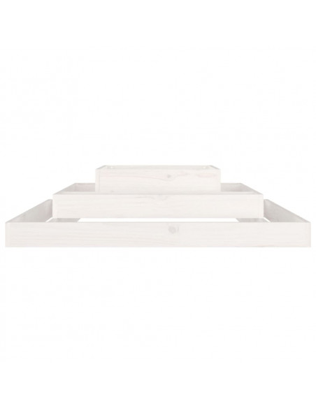 Fioriera Bianca 110x110x27 cm in Legno Massello di Pino
