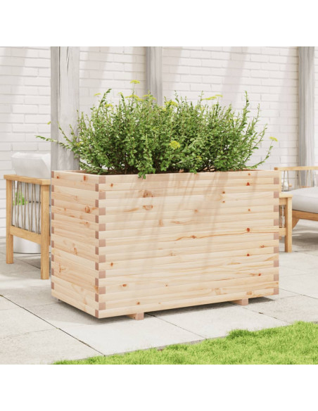Fioriera da Giardino 110x60x72 cm in Legno Massello di Pino