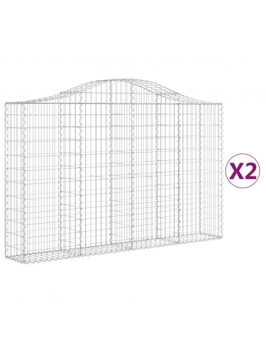 Cesti Gabbioni ad Arco 2 pz 200x30x120/140 cm Ferro Zincato