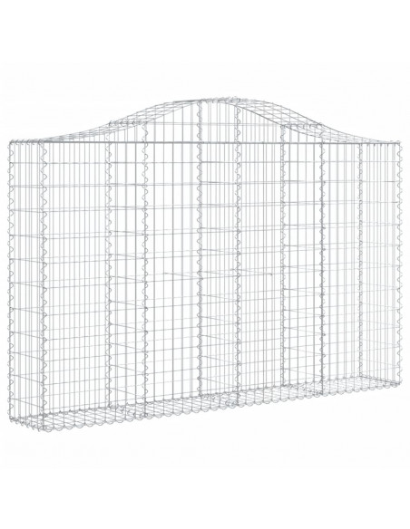 Cesti Gabbioni ad Arco 2 pz 200x30x120/140 cm Ferro Zincato