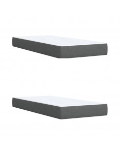 Giroletto a Molle con Materasso Grigio Scuro 200x200 cm Tessuto 2