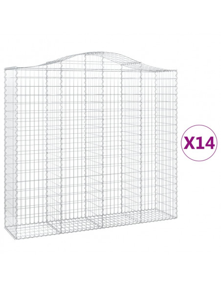 Cesti Gabbioni ad Arco 14 pz 200x50x180/200 cm Ferro Zincato