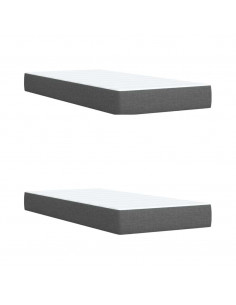 Giroletto a Molle con Materasso Grigio Scuro 200x200 cm Tessuto