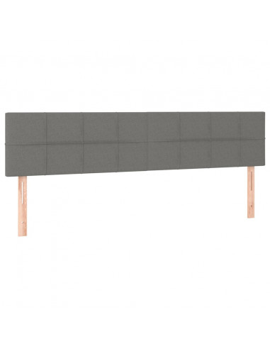 Giroletto a Molle con Materasso Grigio Scuro 200x200 cm Tessuto