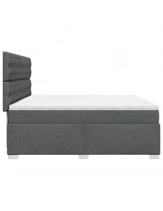 Giroletto a Molle con Materasso Grigio Scuro 200x200 cm Tessuto 2