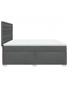 Giroletto a Molle con Materasso Grigio Scuro 200x200 cm Tessuto 2