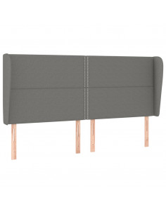 Giroletto a Molle con Materasso Grigio Scuro 200x200 cm Tessuto 2