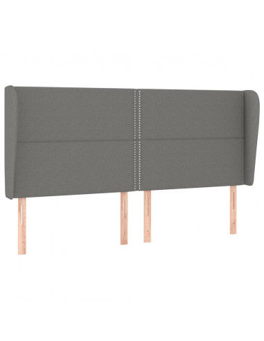 Giroletto a Molle con Materasso Grigio Scuro 200x200 cm Tessuto