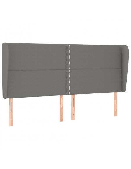 Giroletto a Molle con Materasso Grigio Scuro 200x200 cm Tessuto