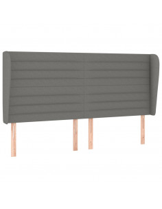 Giroletto a Molle con Materasso Grigio Scuro 200x200 cm Tessuto 2