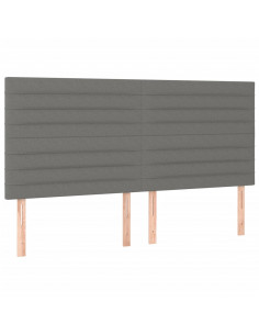 Giroletto a Molle con Materasso Grigio Scuro 200x200 cm Tessuto 2