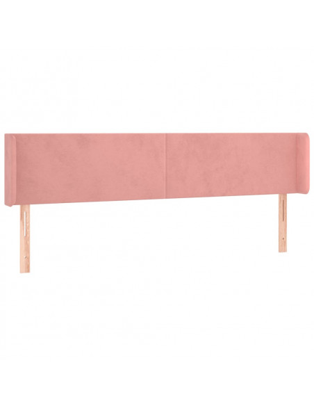 Testiera ad Orecchio Rosa 163x16x78/88 cm in Velluto