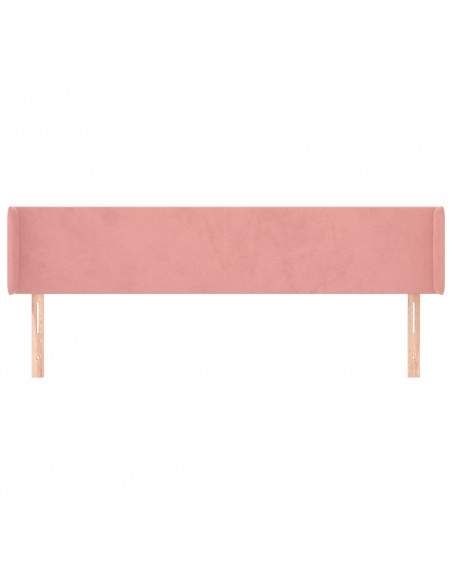 Testiera ad Orecchio Rosa 163x16x78/88 cm in Velluto