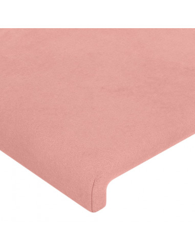Testiera ad Orecchio Rosa 163x16x78/88 cm in Velluto