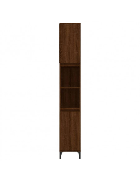 Armadietto Bagno Rovere Marrone 30x30x190cm Legno Multistrato