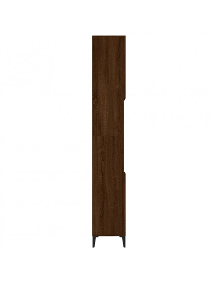 Armadietto Bagno Rovere Marrone 30x30x190cm Legno Multistrato