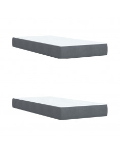 Giroletto a Molle con Materasso Grigio Scuro 200x200 cm Velluto 2