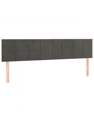 Giroletto a Molle con Materasso Grigio Scuro 200x200 cm Velluto