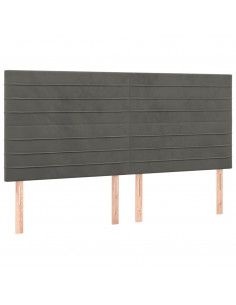 Giroletto a Molle con Materasso Grigio Scuro 200x200 cm Velluto 2