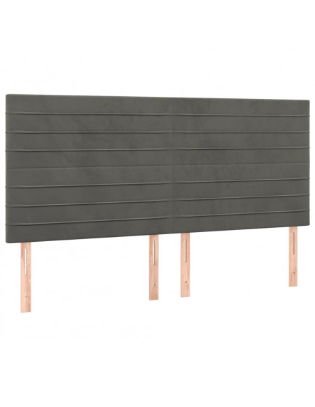 Giroletto a Molle con Materasso Grigio Scuro 200x200 cm Velluto