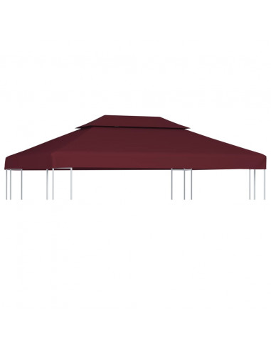 Copertura Superiore per Gazebo a 2 Strati 310g/m² 4x3m Bordeaux