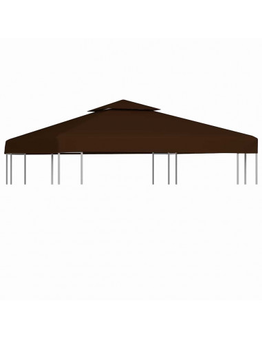 Copertura Superiore per Gazebo a 2 Strati 310g/m² 3x3m Marrone